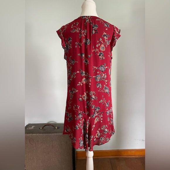 Joie Almarie B Silk Floral Dress Tandoori Red Size Small - Picture 5 of 13